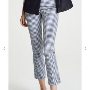 Theory Check Cropped Skinny Pant (blue/white/blck)